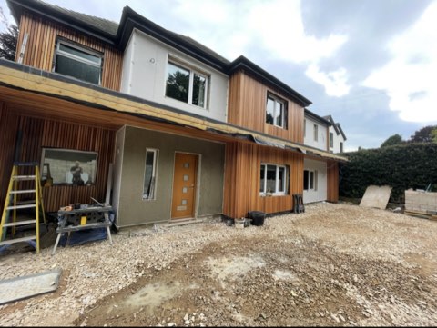 Full exterior transformation, cedar and K-Rend