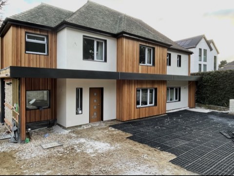 Full exterior transformation, cedar and K-Rend