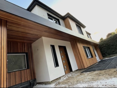 Full exterior transformation, cedar and K-Rend