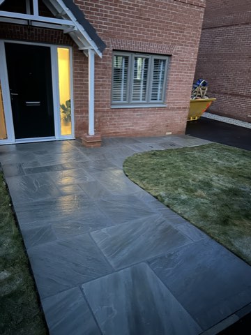 Slate path and patio