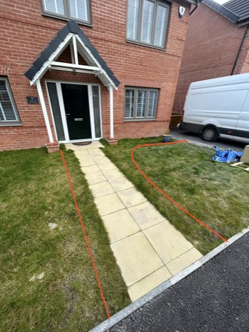 Slate path and patio